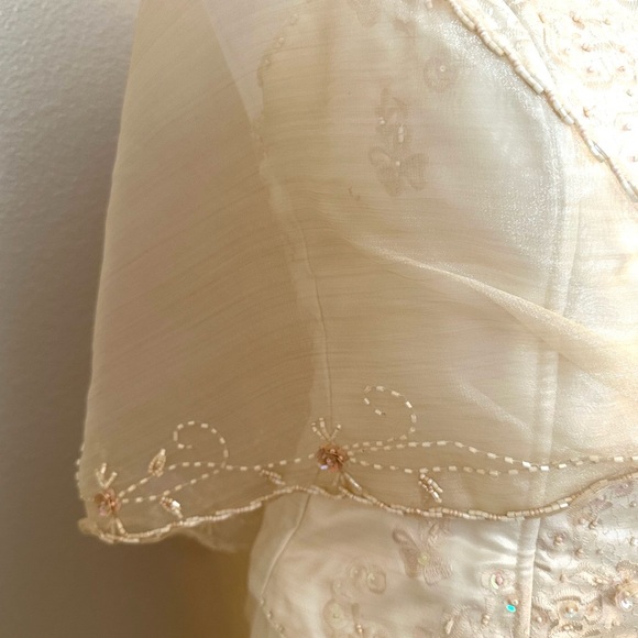 Lace up Corset Ivory Two Piece Gown Gala, Wedding, Quinceañera, Prom or Evening - Picture 7 of 12